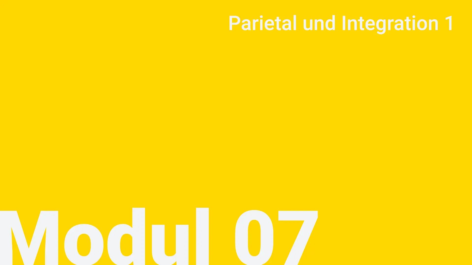 Modul 07 - Parietal und Integration 1